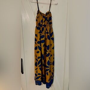 Gold and Blue Maxi Dress from Rome, Italy.